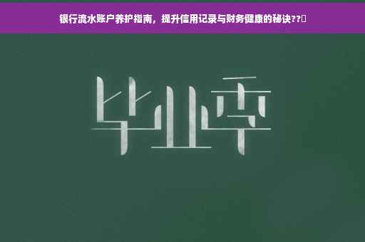 银行流水账户养护指南，提升信用记录与财务健康的秘诀??✨