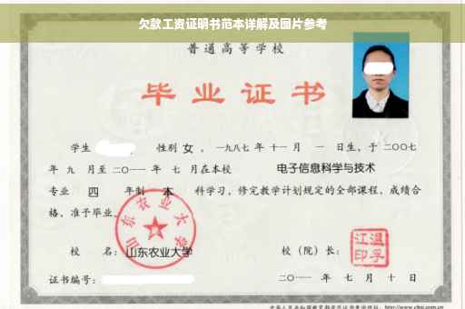 欠款工资证明书范本详解及图片参考