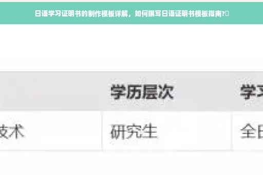 日语学习证明书的制作模板详解，如何撰写日语证明书模板指南?✨