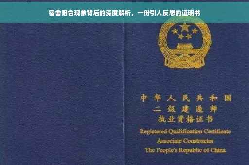 宿舍阳台现象背后的深度解析，一份引人反思的证明书