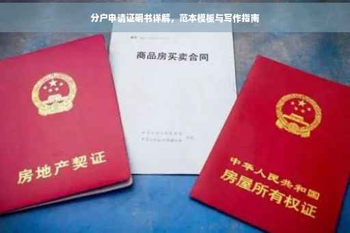 分户申请证明书详解，范本模板与写作指南