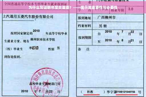 为什么写证明书至关重要？——揭示其重要性与必要性