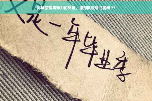 排球荣耀与努力的见证，排球队证明书揭秘 ??