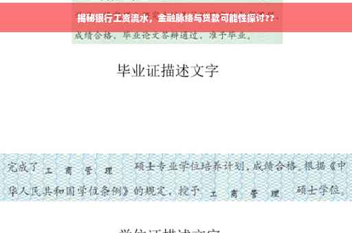 揭秘银行工资流水，金融脉络与贷款可能性探讨??