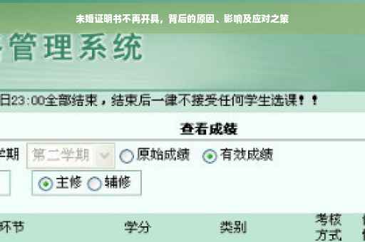 未婚证明书不再开具，背后的原因、影响及应对之策