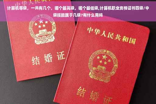 计算机等级,一共有几个,哪个最高级,哪个最低级,计算机职业资格证书四级/中级技能属于几级?有什么用吗 计算机等级,一共有几个,哪个最高级,哪个最低级,计算机职业资格证书四级/中级技能属于几级?有什么用吗