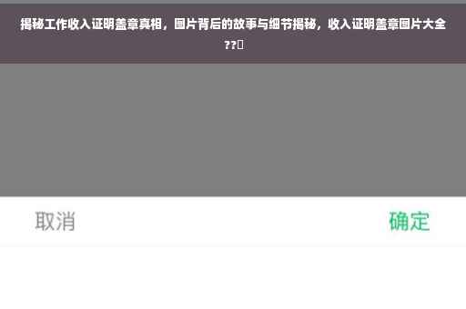 揭秘工作收入证明盖章真相，图片背后的故事与细节揭秘，收入证明盖章图片大全??✨