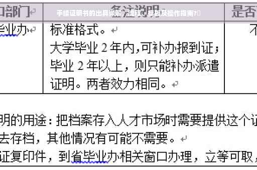 手续证明书的出具详解，流程、模板及操作指南?✨