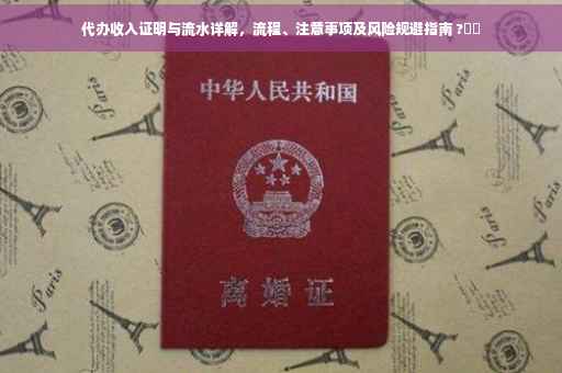 代办收入证明与流水详解，流程、注意事项及风险规避指南 ?⚡️