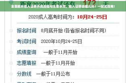 全面解析收入证明开具流程与注意事项，收入证明去哪儿开？一站式指南！