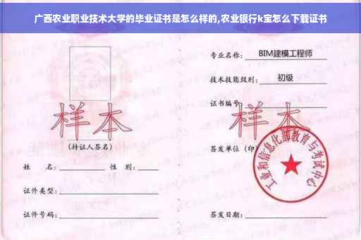 广西农业职业技术大学的毕业证书是怎么样的,农业银行k宝怎么下载证书
