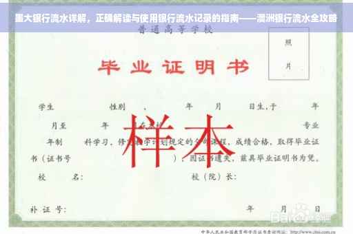 墨大银行流水详解，正确解读与使用银行流水记录的指南——澳洲银行流水全攻略