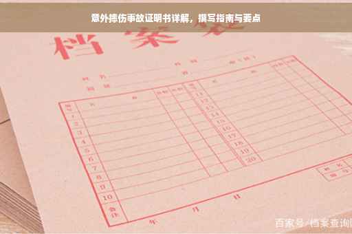 意外摔伤事故证明书详解，撰写指南与要点