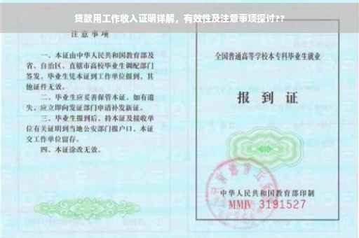 贷款用工作收入证明详解，有效性及注意事项探讨??