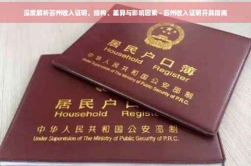 深度解析苏州收入证明，结构、差异与影响因素 - 苏州收入证明开具指南