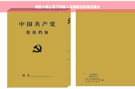 居民小组公章下的收入证明解读及规范建议