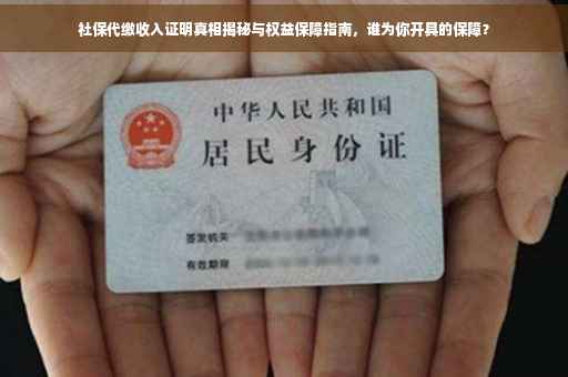 社保代缴收入证明真相揭秘与权益保障指南，谁为你开具的保障？