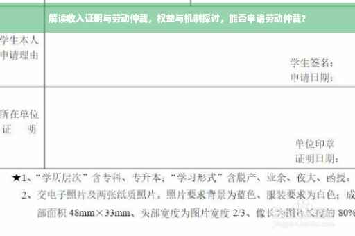 解读收入证明与劳动仲裁，权益与机制探讨，能否申请劳动仲裁？