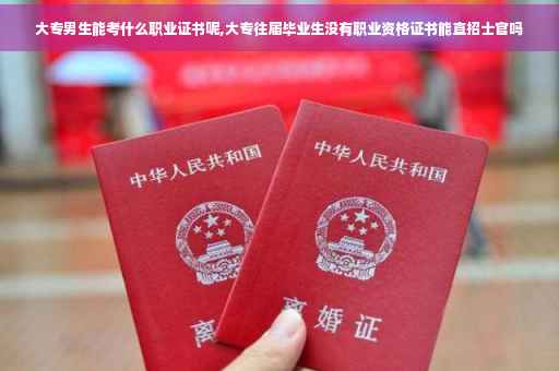 大专男生能考什么职业证书呢,大专往届毕业生没有职业资格证书能直招士官吗