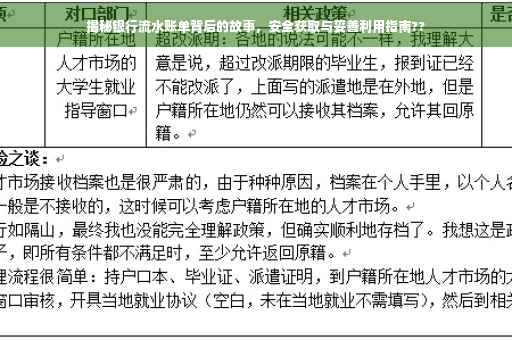 揭秘银行流水账单背后的故事，安全获取与妥善利用指南??