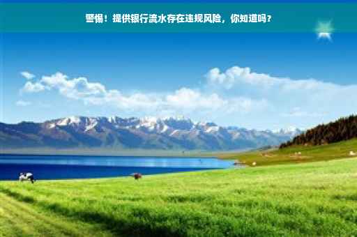 警惕！提供银行流水存在违规风险，你知道吗？