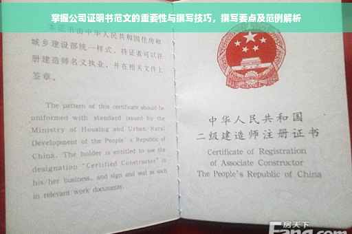 掌握公司证明书范文的重要性与撰写技巧，撰写要点及范例解析