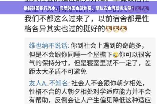 揭秘韩国银行流水，洞悉韩国金融体系，隐私安全问题需注意?