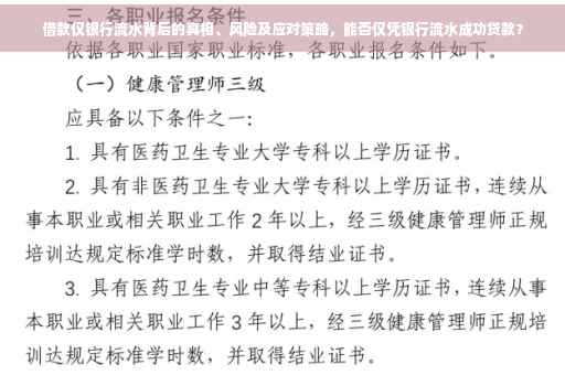 借款仅银行流水背后的真相、风险及应对策略，能否仅凭银行流水成功贷款？