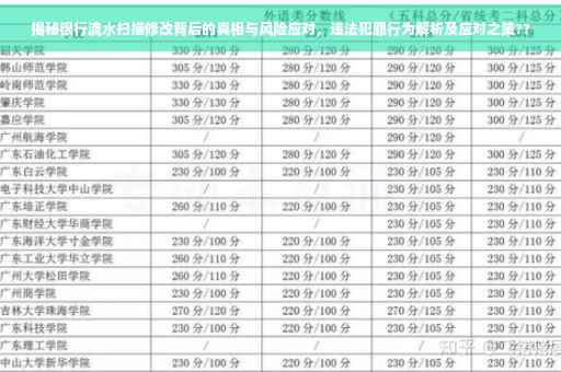 揭秘银行流水扫描修改背后的真相与风险应对，违法犯罪行为解析及应对之策??