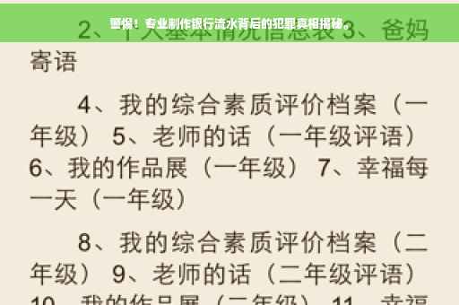 警惕！专业制作银行流水背后的犯罪真相揭秘。