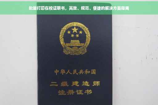 批量打印在校证明书，高效、规范、便捷的解决方案指南