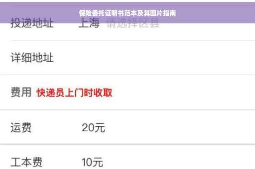 保险委托证明书范本及其图片指南
