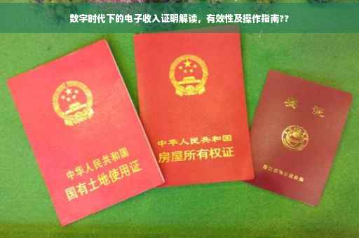 数字时代下的电子收入证明解读，有效性及操作指南??