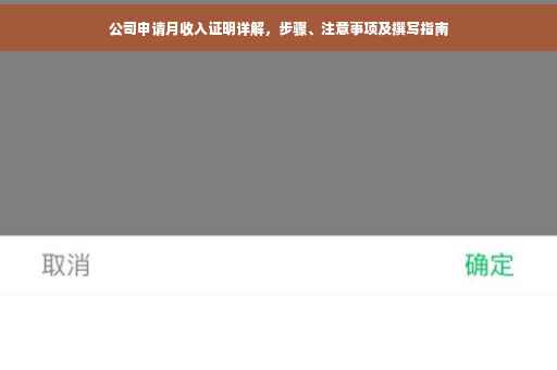 公司申请月收入证明详解，步骤、注意事项及撰写指南