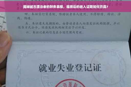 揭秘城市漂泊者的财务真相，租房后的收入证明如何开具？