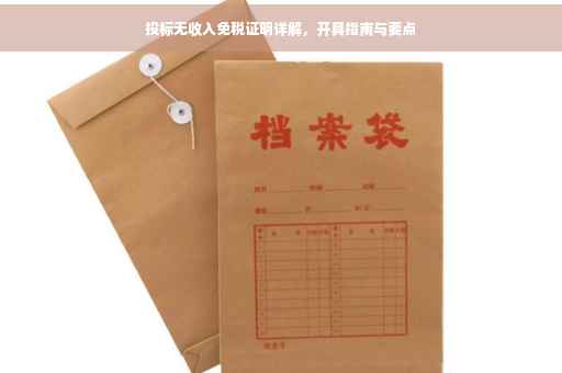 投标无收入免税证明详解，开具指南与要点