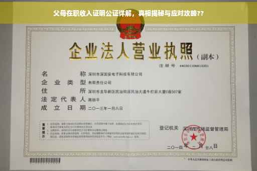 父母在职收入证明公证详解，真相揭秘与应对攻略??