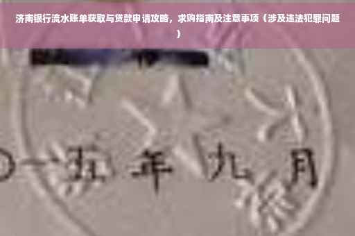 济南银行流水账单获取与贷款申请攻略，求购指南及注意事项（涉及违法犯罪问题）