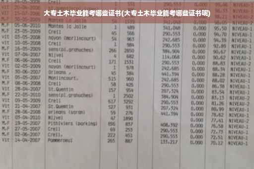大专土木毕业能考哪些证书(大专土木毕业能考哪些证书呢)