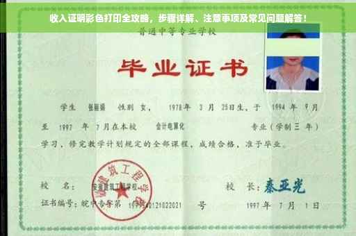 收入证明彩色打印全攻略，步骤详解、注意事项及常见问题解答！