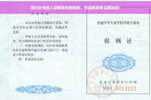 建行补充收入证明资料全解析，为你的财务证明加持！
