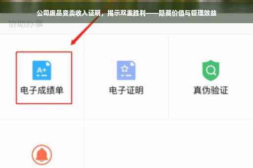 公司废品变卖收入证明，揭示双重胜利——隐藏价值与管理效益
