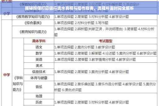 揭秘担保打印银行流水真相与操作指南，流程所需时间全解析