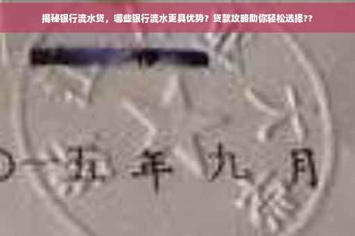 揭秘银行流水贷，哪些银行流水更具优势？贷款攻略助你轻松选择??
