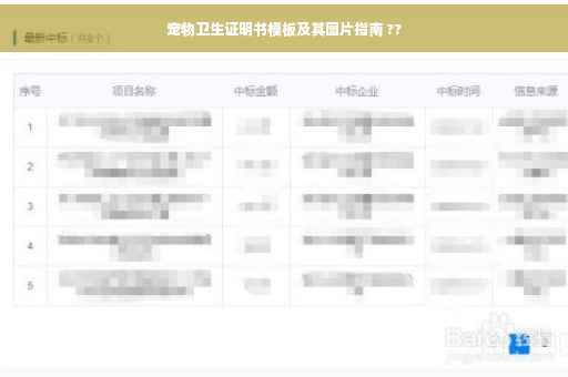 宠物卫生证明书模板及其图片指南 ??