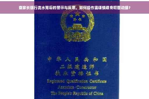 查家长银行流水背后的警示与反思，如何操作需谨慎避免犯罪边缘？