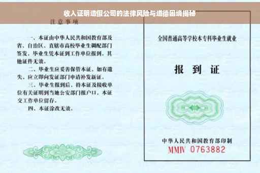收入证明造假公司的法律风险与道德困境揭秘