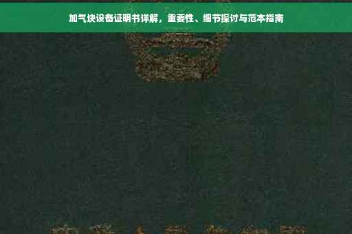 加气块设备证明书详解，重要性、细节探讨与范本指南
