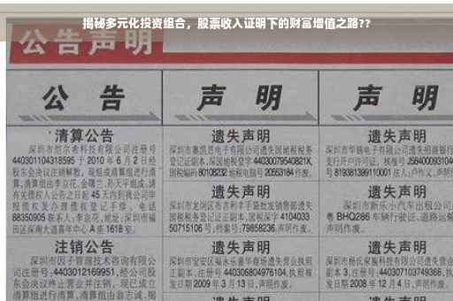揭秘多元化投资组合，股票收入证明下的财富增值之路??