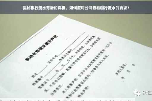 揭秘银行流水背后的真相，如何应对公司查看银行流水的要求？